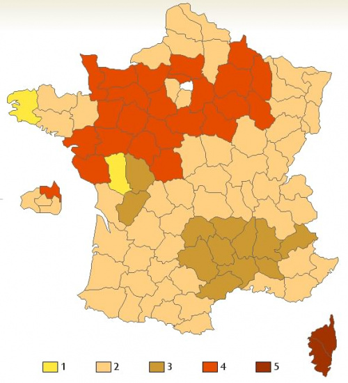 Pocałunkowa mapa Francji