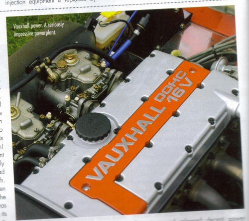 Silnik 2.0,16V Opel produkowane od 1989,150KM standard, (Vectra,Calibra,Astra).Sportowy wałek rozrządu i dwa gaźniki Webera 210KM.Silnik na zdjęciu w Lotusie Seven.