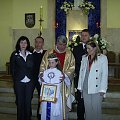 Moja I- wsza Komunia i wspólne zdjęcie rodziców, chrzestnych z ks. kapelanem, dziekanem płk Stanisławem Szymańskim #Dzieci #Szkoła