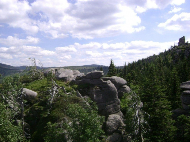 Panorama Kotliny Jeleniogórskiej z Hutniczego Grzbietu w Karkonoszach