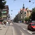 Główna ulica Gliwic. Widok od UM w kierunku dworca PKP