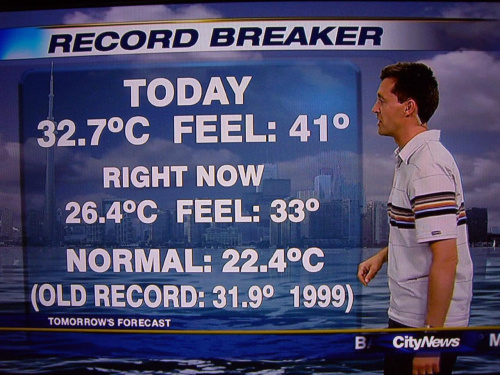 dzis - czyli 6 czerwca 2008 padl rekord goraczki #pogoda #Toronto #Kanada #wiosna #czerwiec #rekord