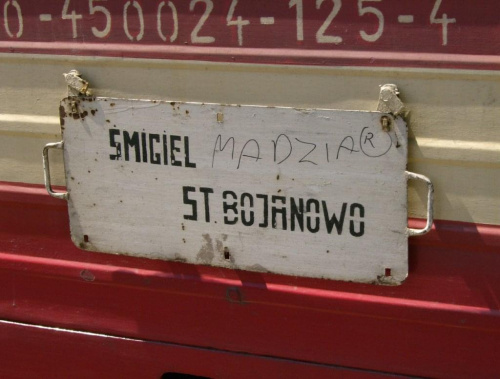 tablica kierunkowa na wagonie. #ŚKD
