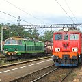 12.07.2008 (Czerwieńsk) Po prawej EU07-523 z Bachusem z Zielonej Góry do Gdyni Gł, po lewej zaś ET22-610 z pociągiem towarowym z Niemiec. #ET22 #EU07 #Bachus #kolej #Gdynia #ZielonaGóra