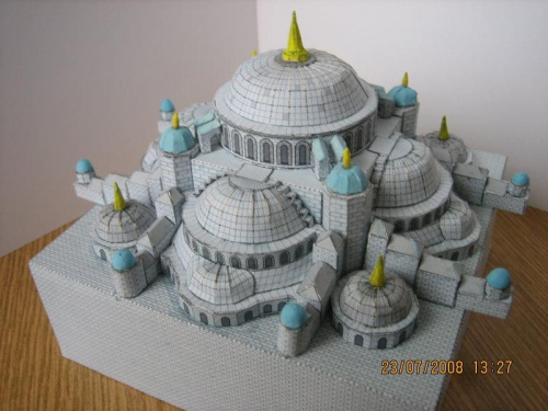 Błękitny meczet, model kartonowy w budowie #BłękitnyMeczet #ModelKartonowy