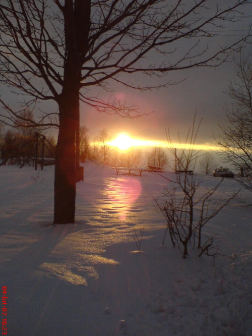zima w Jodłowie #przyroda #ZachódSłońca #jodłów