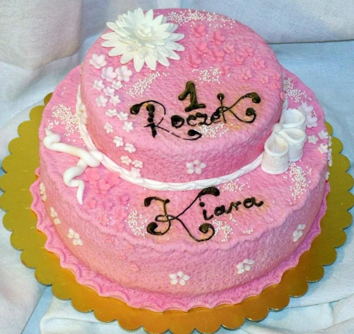 Kiara 1 roczek #tort #różowy #urodziny
