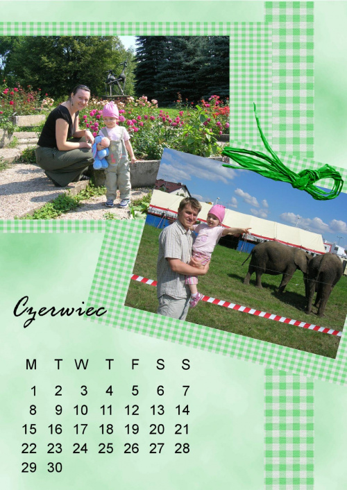 Kalendarz 2009 - Czerwiec #DigitalScrapbooking #kalendarz