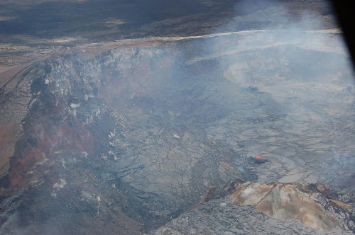 wulkan Kilauea widziany z helikoptera (dalej), Big Island - Hawaje #usa #wycieczka