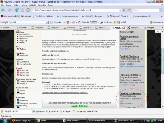 Adkontekst reklamuje się w Adsense