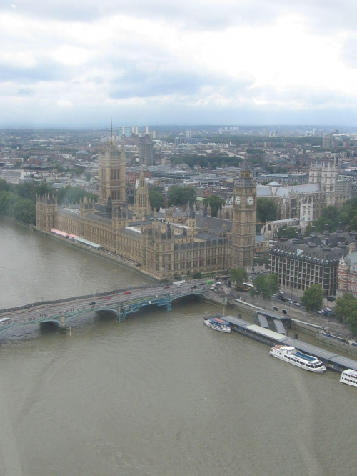 Widok na Parlament z London Eye