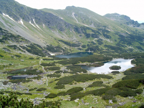 jeziora w Dol. Gąsienicowej z podejścia na Karb #Tatry