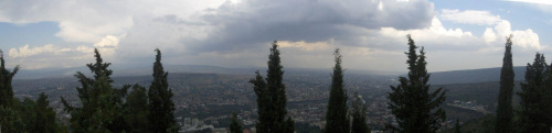 Panorama Tbilisi z góry Funikulor.